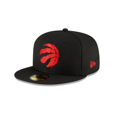 Black Toronto Raptors Hat - New Era NBA Pixel 59FIFTY Fitted Caps USA9703152